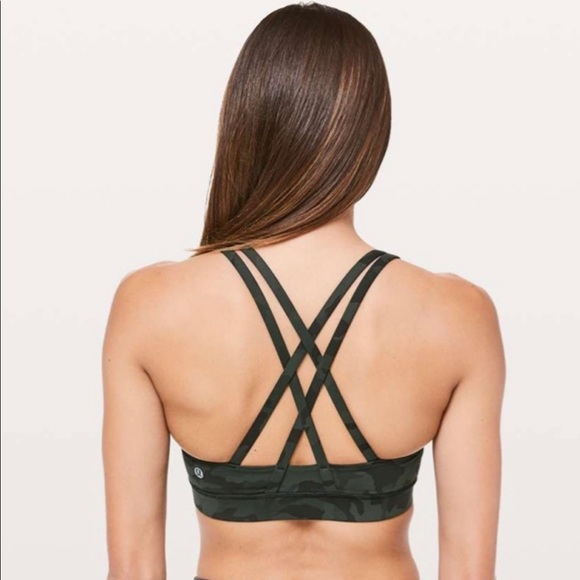 🍋LULULEMON🍋 Incognito Camo Multi Gator Green Energy Bra Size 2 - Picture 2 of 6